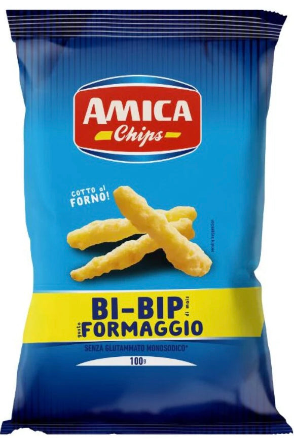 Amica Chips Bi-Bip Croccantino Formaggio Patatine Crunchy Cheese Chips 100g 🇮🇹