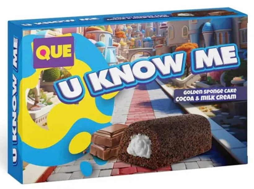 Que Sponjy Cake Cocoa & Milk Cream 200g