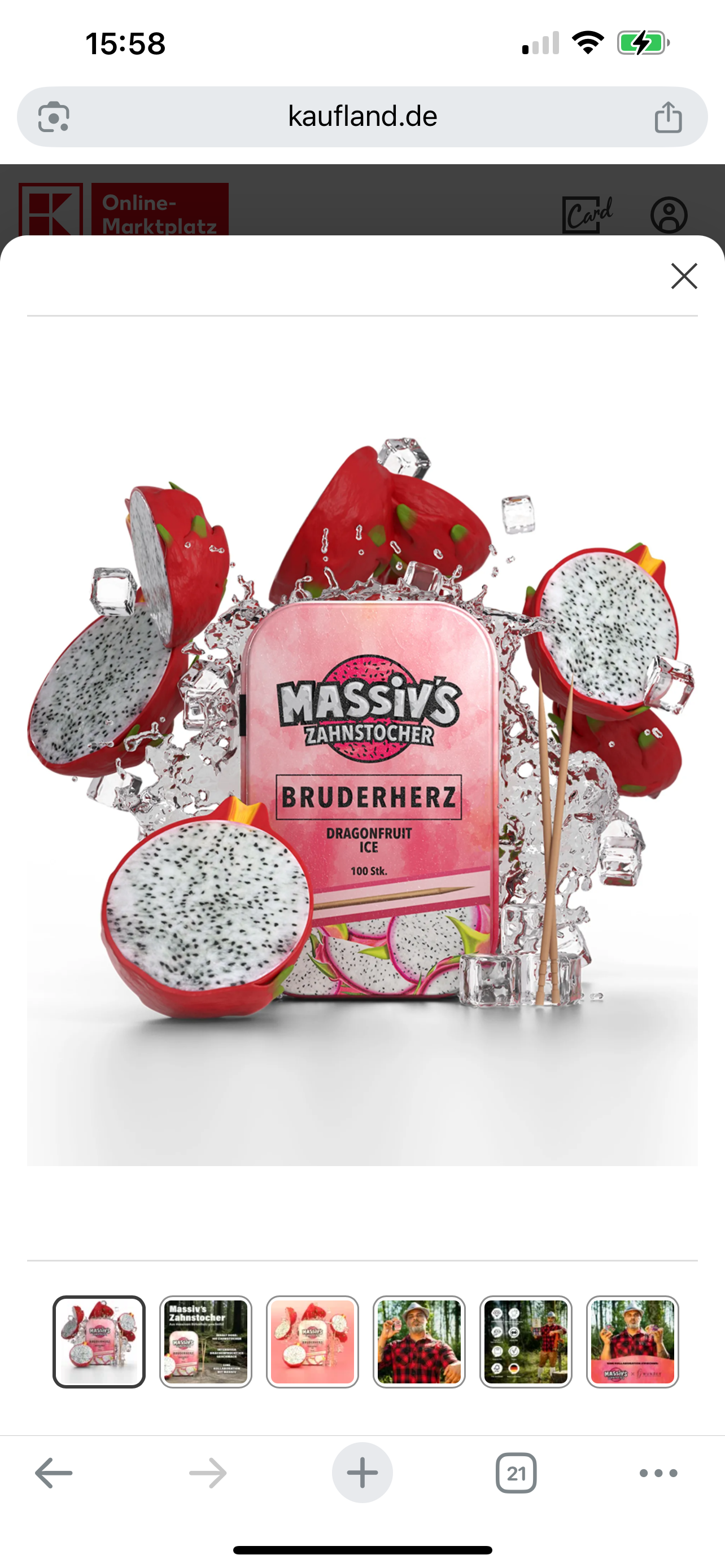 Massiv's Zahnstocher - Zahnstocher mit Geschmack – BRUDERHERZ Dragonfruit Ice – 100 aromatisierte Zahnstocher – frischer Atem – stylische Metalldose – vegan, zuckerfrei, kalorienfrei Die Produktbewertung beträgt 0 Sterne. (0)